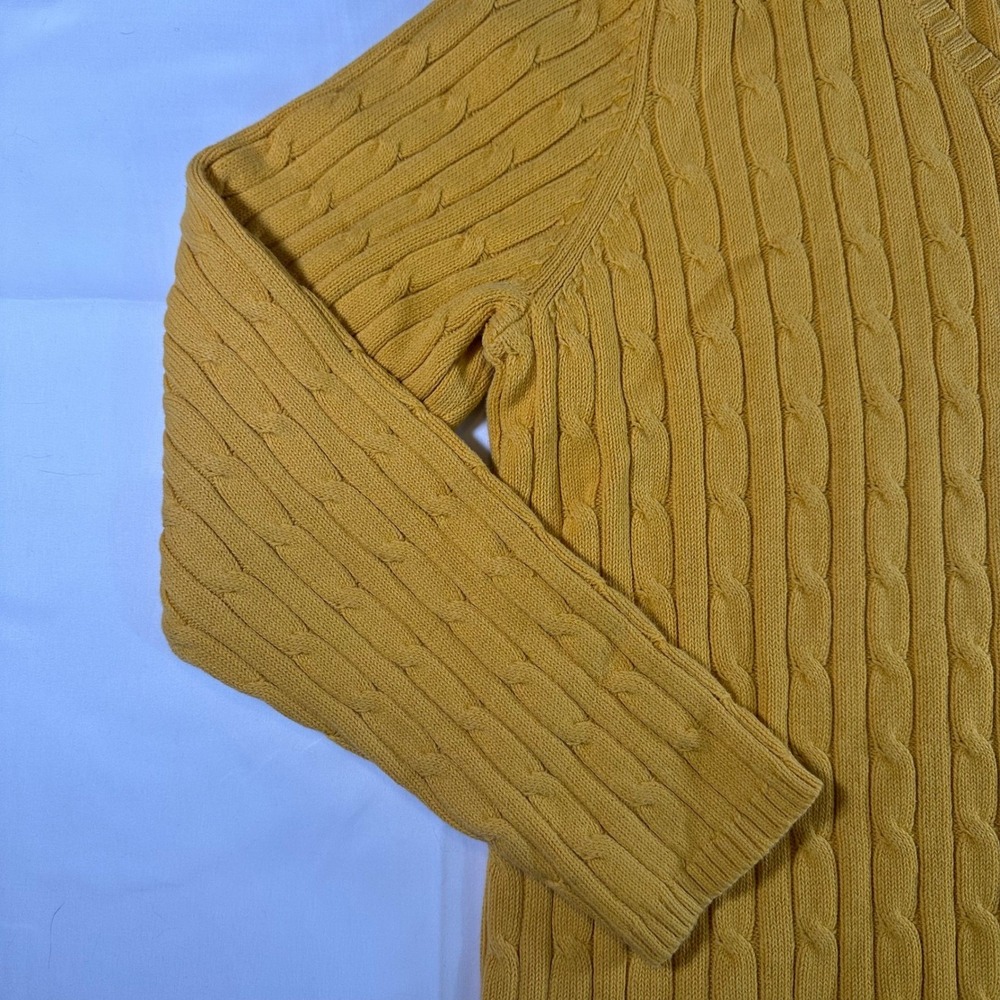 Vintage St. John's Bay Cable Knit V-neck Sweater Women's XL Y2K Vintage Preppy - Picture 5 of 7